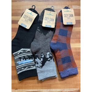 Cozy cabin men’s crew socks set of 3 size large (8-12.5)